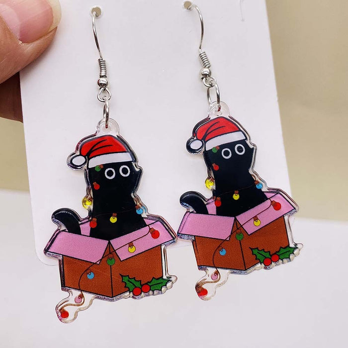Wholesale Christmas creative acrylic earrings personalized colorful elk earrings