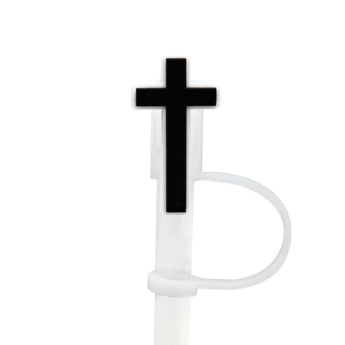 Wholesale 8-10mm 10PCS/PACK Cartoon Religious Silicone Dust-proof Straw Caps JDC-SCR-LaiAo020