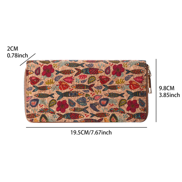 Wholesale PU Multi-function Wallet Wood Grain Multi-card Slots Ladies Long Wallet JDC-WT-HuLi003