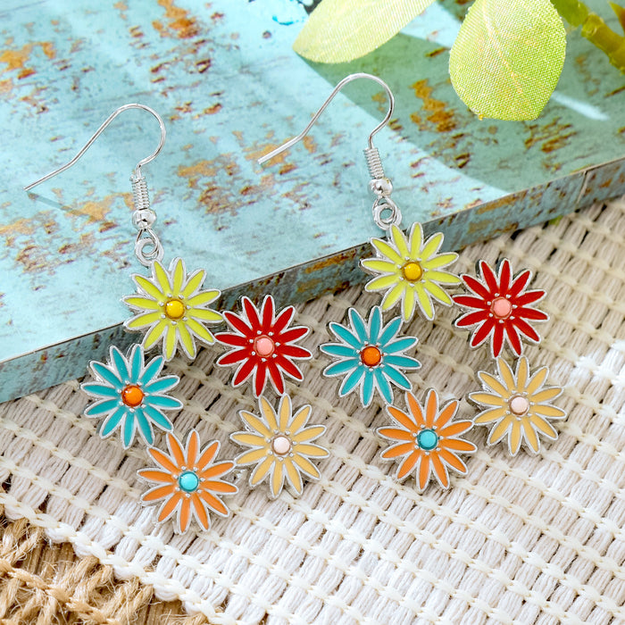 Wholesale 2pcs Vintage Ethnic Style Turquoise Earrings Bohemian Jewelry