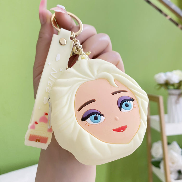 Wholesale soft rubber Princess coin purse keychain creative trend car bag small pendant couples small gift