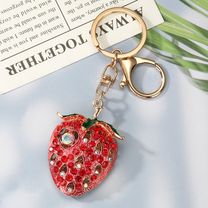 Wholesale Fruit Shaped Metal Keychain Decorative Bag Charm MOQ≥2