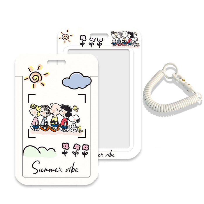 Wholesale Cute cartoon printed lanyard card holder and keychains.
