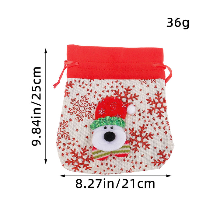 Wholesale Christmas Tote Bag Gift Apple Bag Christmas Decoration Three-Dimensional Gift Bag Printed Gift Bag