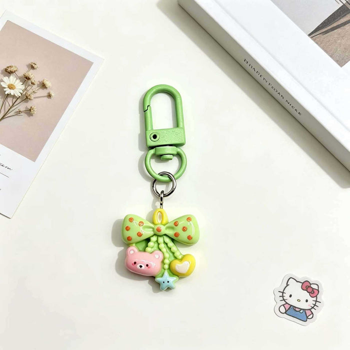 Wholesale Cute Bow Bear Resin Bag Charm Sweet Pendant DIY Gift For Couple And