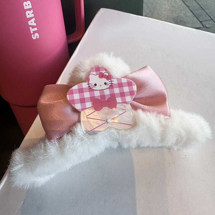 Wholesale Children' s Plush Grab Clip Cute Cat Hair Shark Clip Headwear Girl' s Back of Head Hair Grab