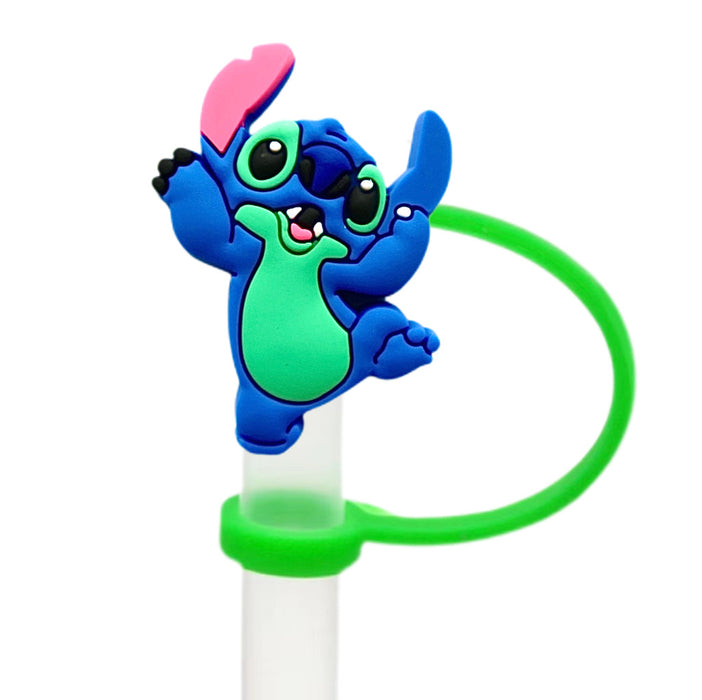 Wholesale Soft plastic straw cap, handle cup, reusable cup, straw cover, cute decorative dust cap