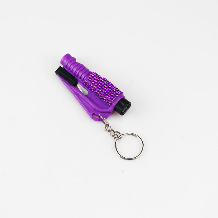 Wholesale Plastic Diamond 3-in-1 Whistle Keychain JDC-KC-TouMS012