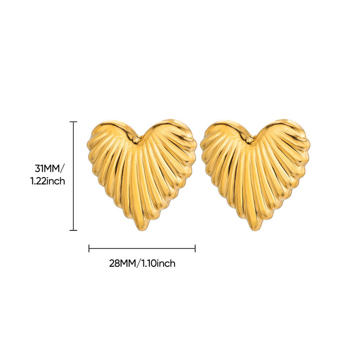 Wholesale Cut Out Heart Sun Texture Earrings
