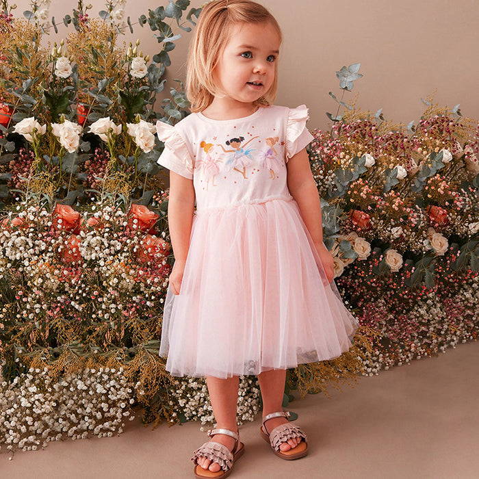 Wholesale Mesh Princess Dress Short Sleeve Cotton Children's Dress JDC-CTS-BST008