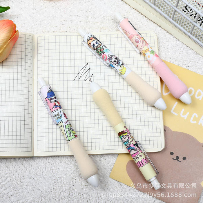 Wholesale 4pcs/ box sponge quick-drying press gel pen cute student black gel pen