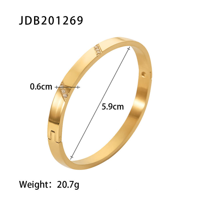 Wholesale Vintage Zircon Stainless Steel Bracelet for Women