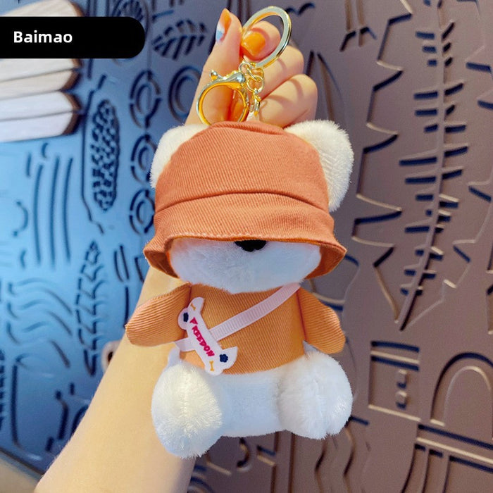 Wholesale Cartoon Puppy Plush Doll Keychain Pendant Cute Doll Toy Couple Backpack Pendant