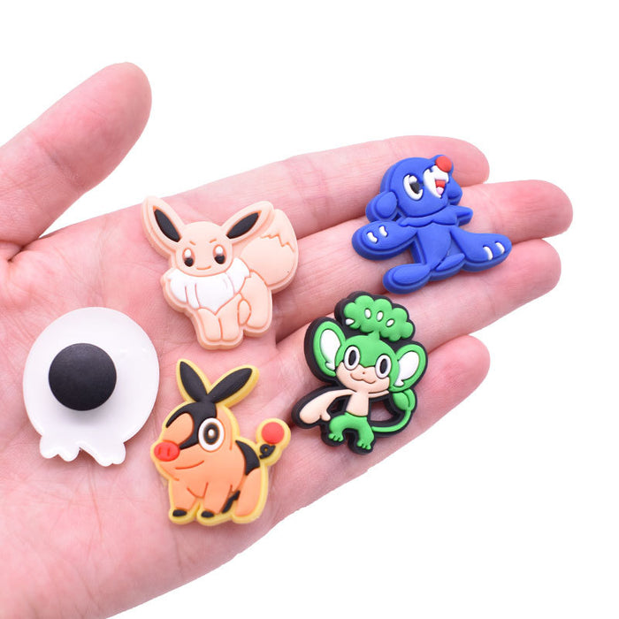 Wholesale Random 100pcs Cartoon Soft Rubber Clogs Shoe Buckle Decoration JDC-SC-RYY001