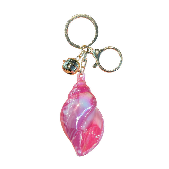 Wholesale Electroplated Colorful Conch Keychain Acrylic Conch Pendant