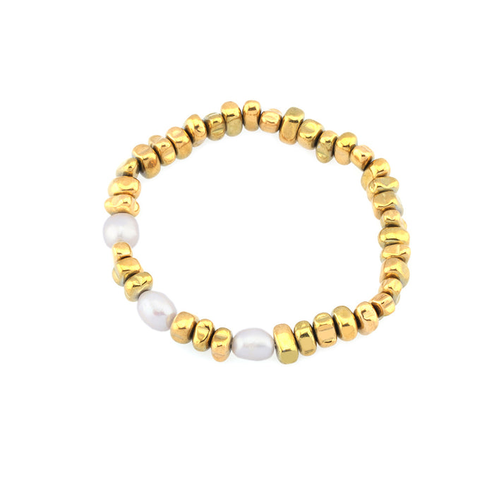 Wholesale Irregular Beaded Pearl Elastic Bracelet JDC-BT-TianYi002