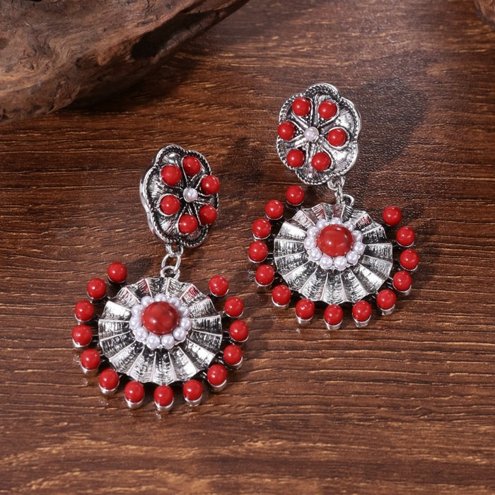 Wholesale Ethnic Style Turquoise Earrings JDC-ES-JunJie004