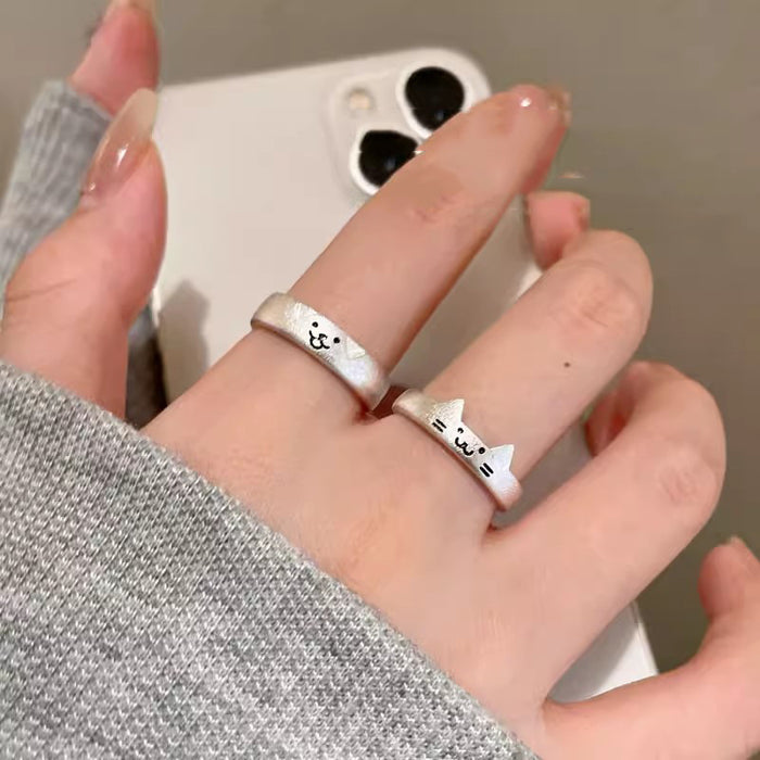 Wholesale Unique and cute couple style index finger ring, female niche design, adjustable opening ring