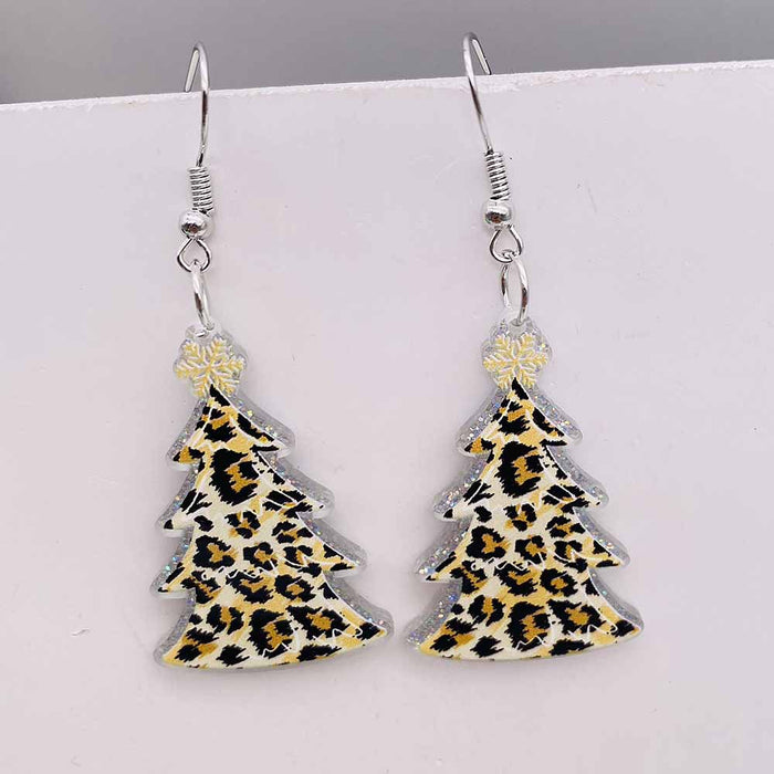 Wholesale Christmas Earrings, Colorful Lights Red Checkered Christmas Trees Acrylic Earrings Skull Heads Halloween Decorations JDC-ES-YaChen006