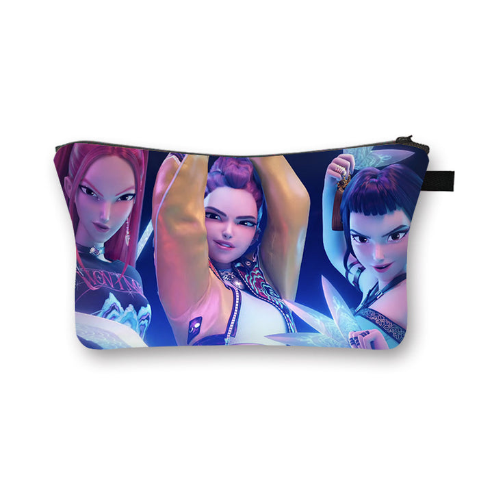 Wholesale Kpop Girls'  large capacity desktop storage cosmetic bag