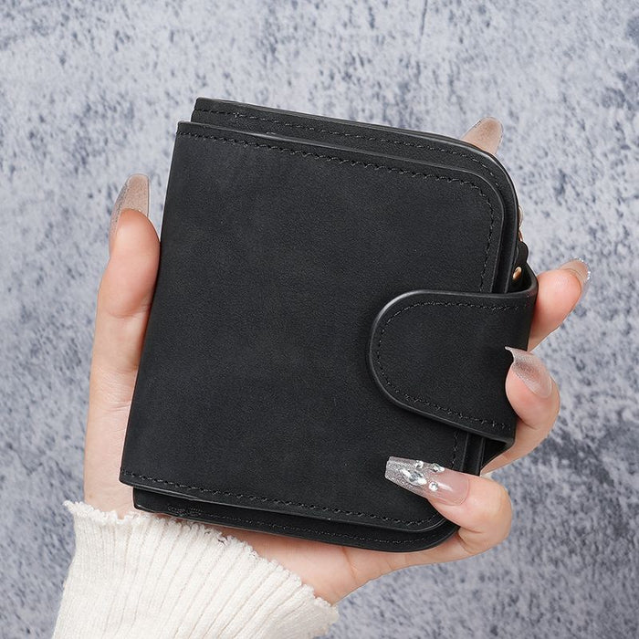 Wholesale Women' s Solid Color Urban Simple Short Wallet with Multiple Card Slots Everyday Wallet Gift