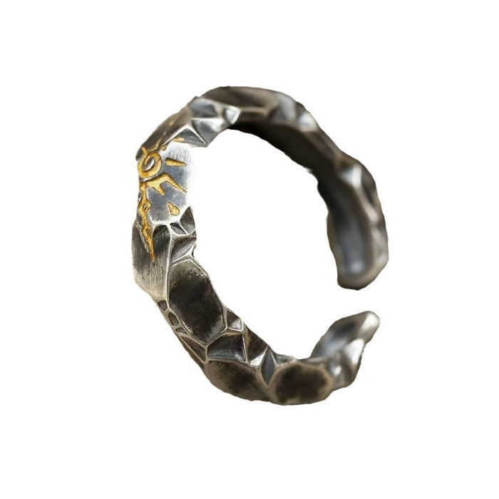 Wholesale Personalized and fashionable geometric ring, retro and high-end opening, index finger ring, niche design ring