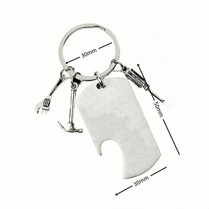 Wholesale Stainless steel military brand bottle opener keychain with English laser engraving