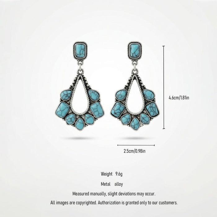Wholesale Retro Turquoise Alloy Earrings