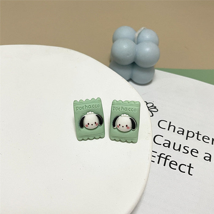 Wholesale Resin Earrings Simple Cartoon Candy Shape (S) JDC-ES-shier006