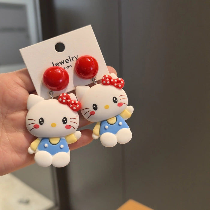 Wholesale Original new silver needle cat cute and sweet cat earrings ear clip