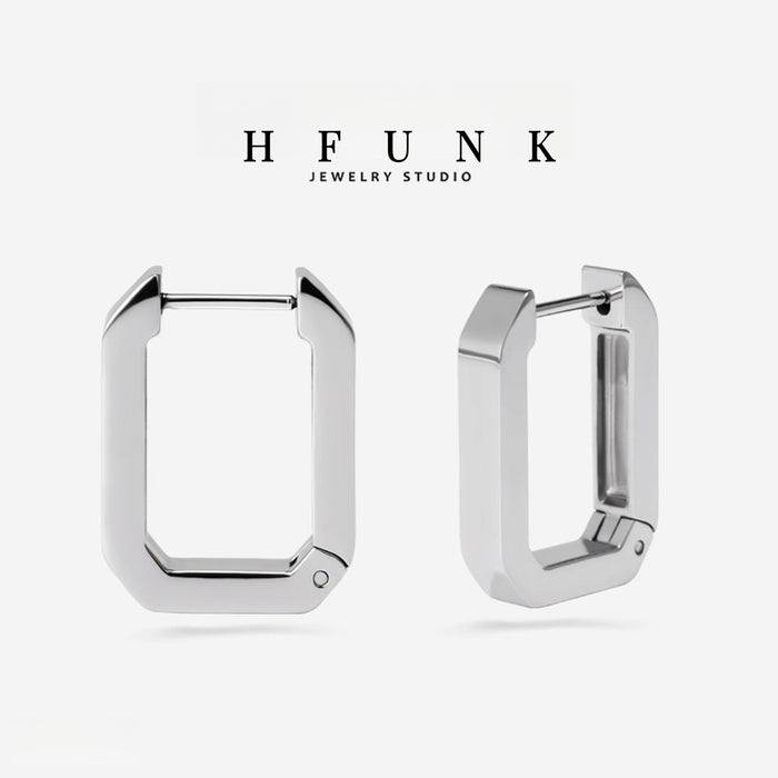 Wholesale Minimalist Non-Fading Earrings for Women Niche Design Rectangular Cold Style New Hot Style Accessible Luxury Earrings Ear Buckles