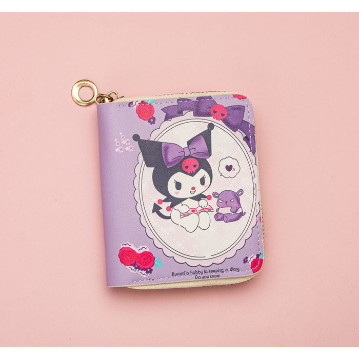 Wholesale Cute PU printed short zippered children' s wallet