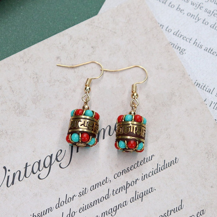 Wholesale Vintage Turquoise Earrings JDC-ES-Luox007