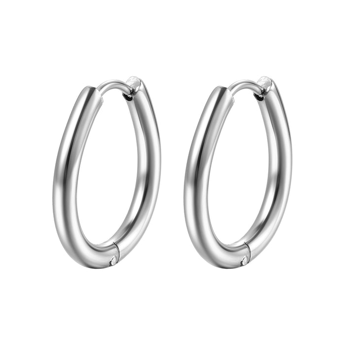 Wholesale geometric shaped ear buckle titanium steel earrings