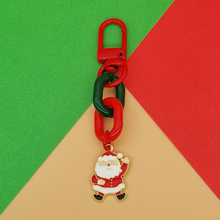 Wholesale Christmas Keychain Pendant Cute  Snowflake Elk Tree Snowman Mobile Phone Chain Bag Pendant