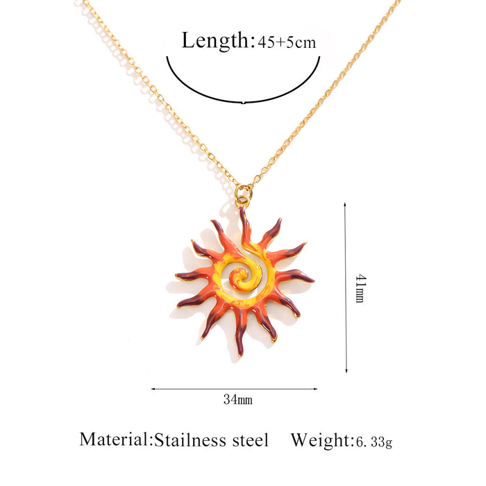 Wholesale Stainless Steel Sun Pendant Necklace