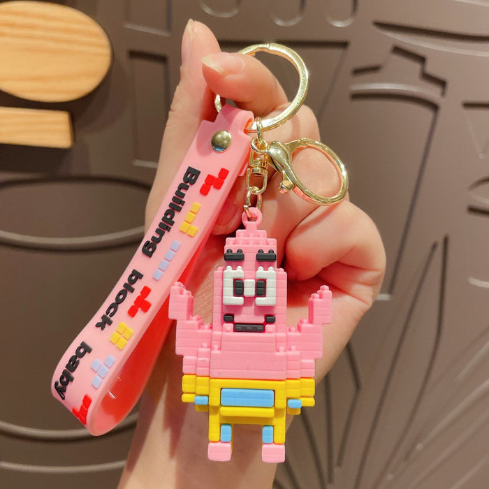 Wholesale Cartoon Building Block PVC Keychain JDC-KC-JinYuan001