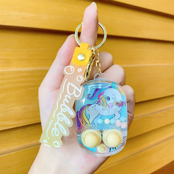 Wholesale Creative decompression game water machine key chain cartoon cute toy student bag pendant