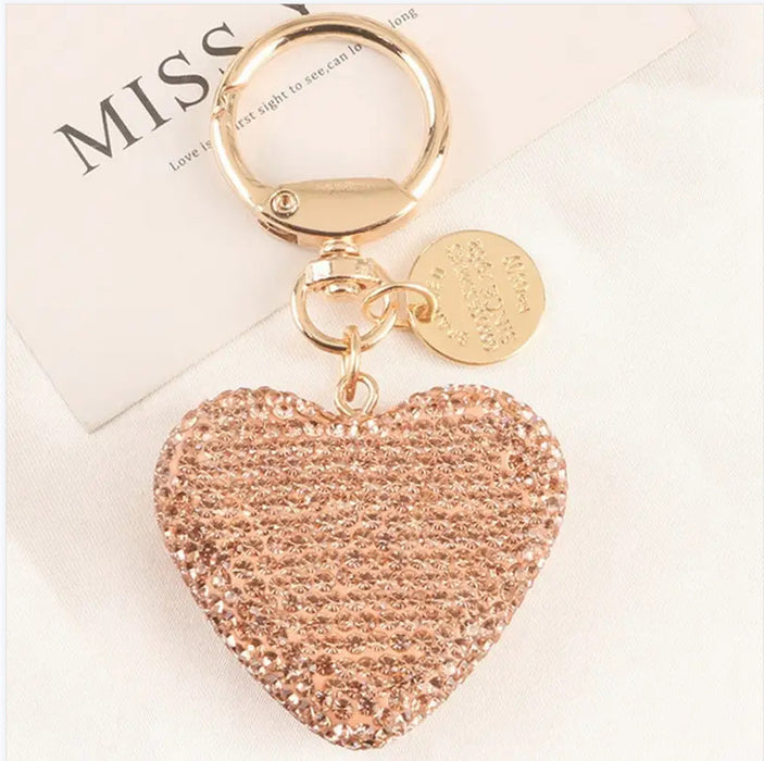Wholesale Love Car Keychain Creative Diamond Love Earphone Case Bag Pendant Text Metal Tag Bag Accessories