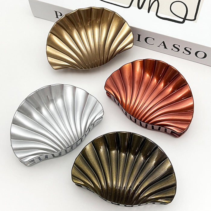 Wholesale Grab clip women's light luxury style personalized hair clip fan-shaped disc hair shark clip hair clip headband