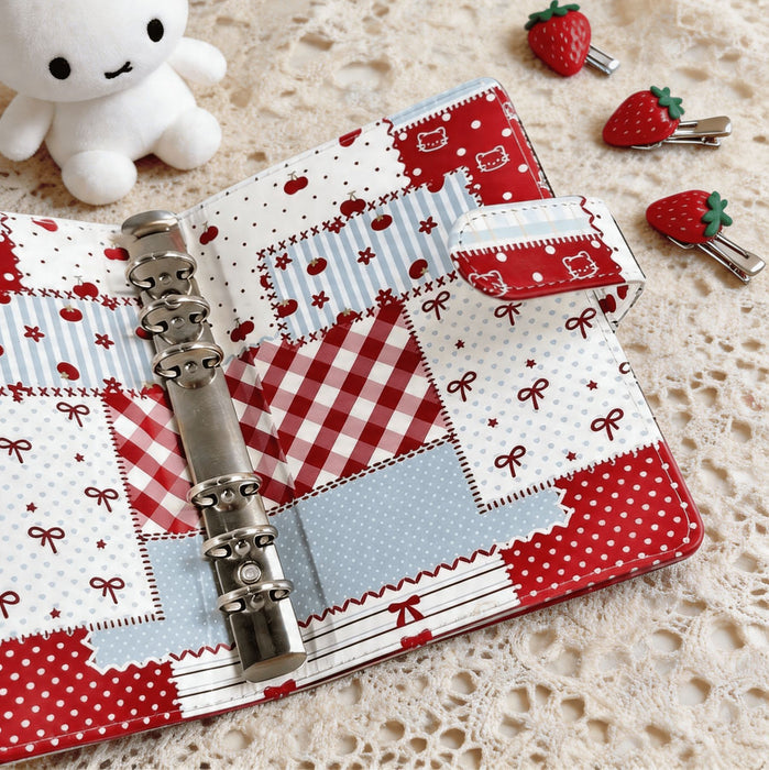 Wholesale Trendy A6 Loose-Leaf Notebook Cherry Bow Pattern PU Cover Casual Journal