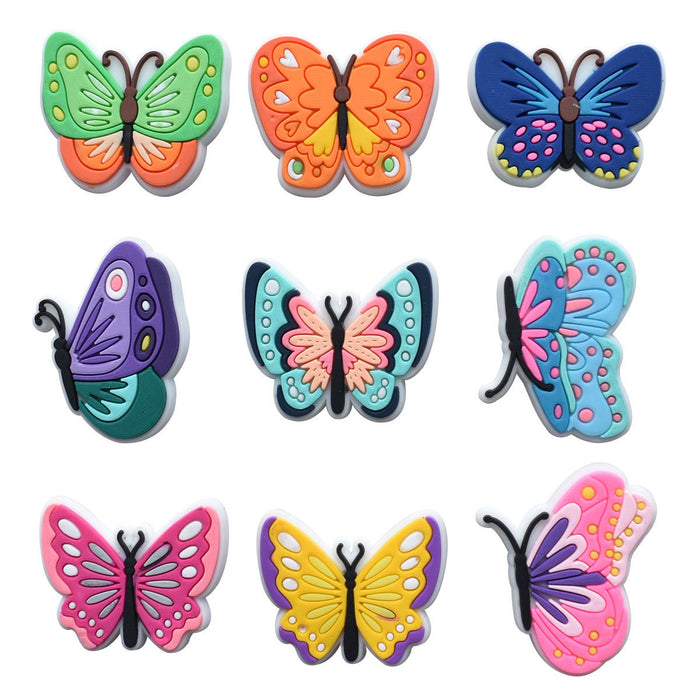 Wholesale 100PCS PVC Colorful Butterfly Series DIY Shoe Buckle JDC-SC-RYY019