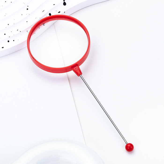 Wholesale DIY beaded magnifying glass student children' s scientific observation handheld portable plastic high-definition magnifying glass