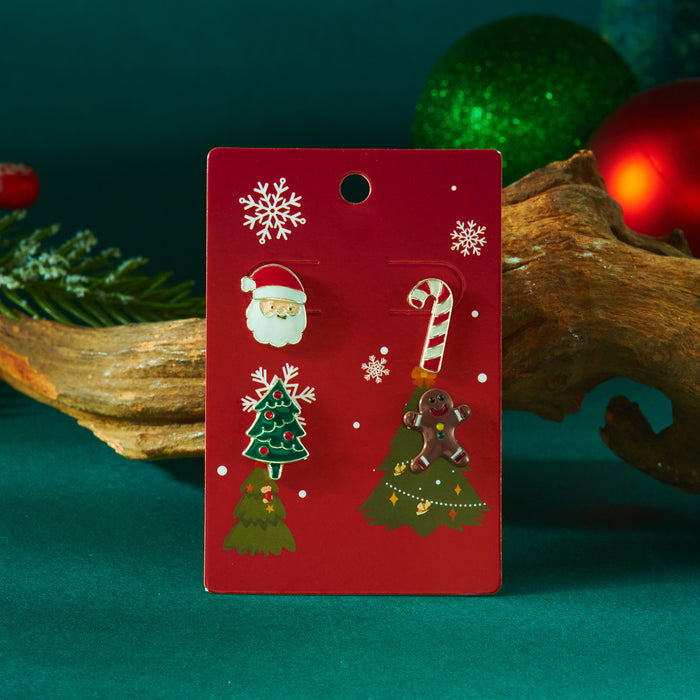 Wholesale Christmas  Snowman Elk Creative Cute Cartoon Earring Combination Set