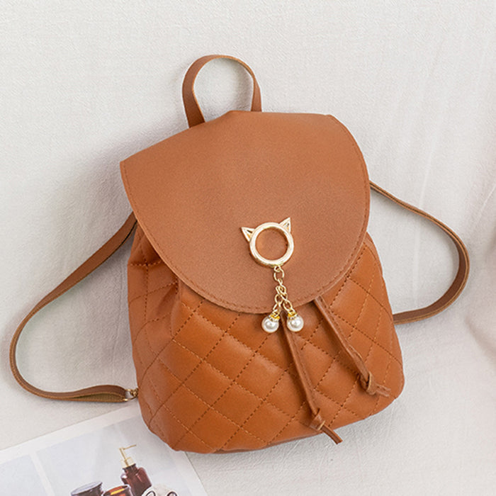 Wholesale Ladies' Leather Shoulder Bag Fashionable Double Strap Bucket Bag Casual Versatile Tote Multiple Pockets