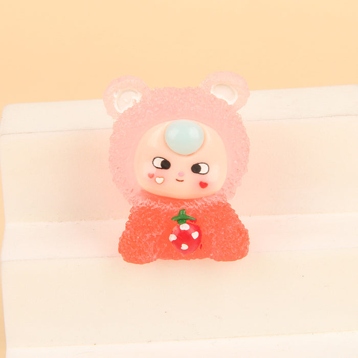 Wholesale Gradient doll resin glow-in-the-dark cute particle keychain