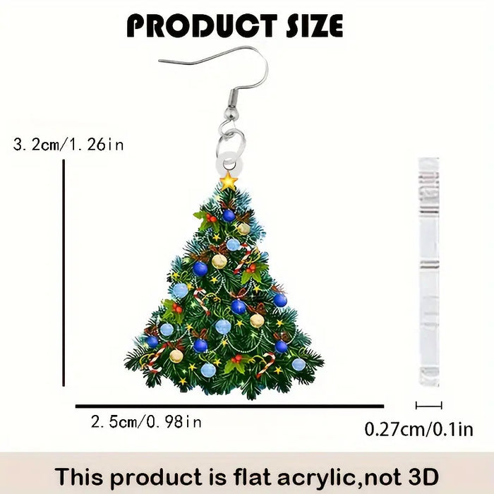 Wholesale Christmas Carnival Colorful Christmas Tree Acrylic Earrings