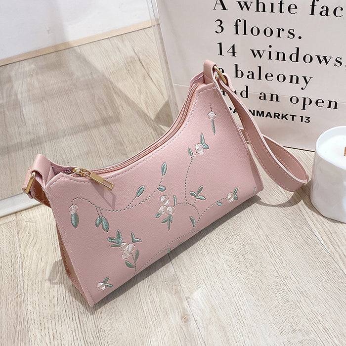 Wholesale Embroidered underarm bag ladies handbag ladies shoulder bag fashion simple underarm bag