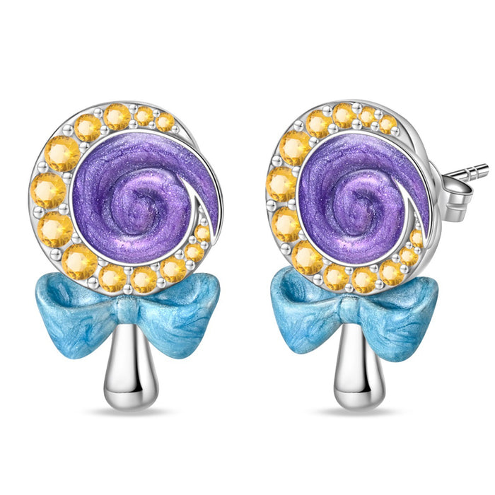 Wholesale Silver Plated Fruit Earrings Strawberry Grape Cherry Party Jewelry Accessory