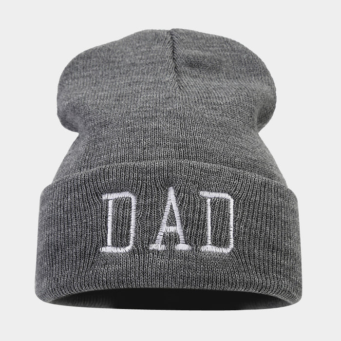 Wholesale DAD MOM Letters Embroidered Acrylic Warm Knitted Hat JDC-FH-LvYi053